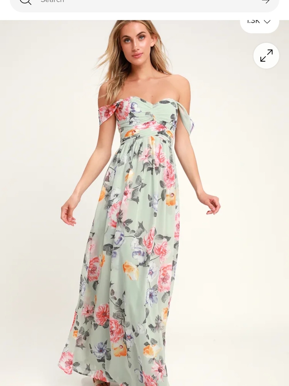 Harmonious Love Mint Floral Print Off-the-Shoulder Maxi Dress